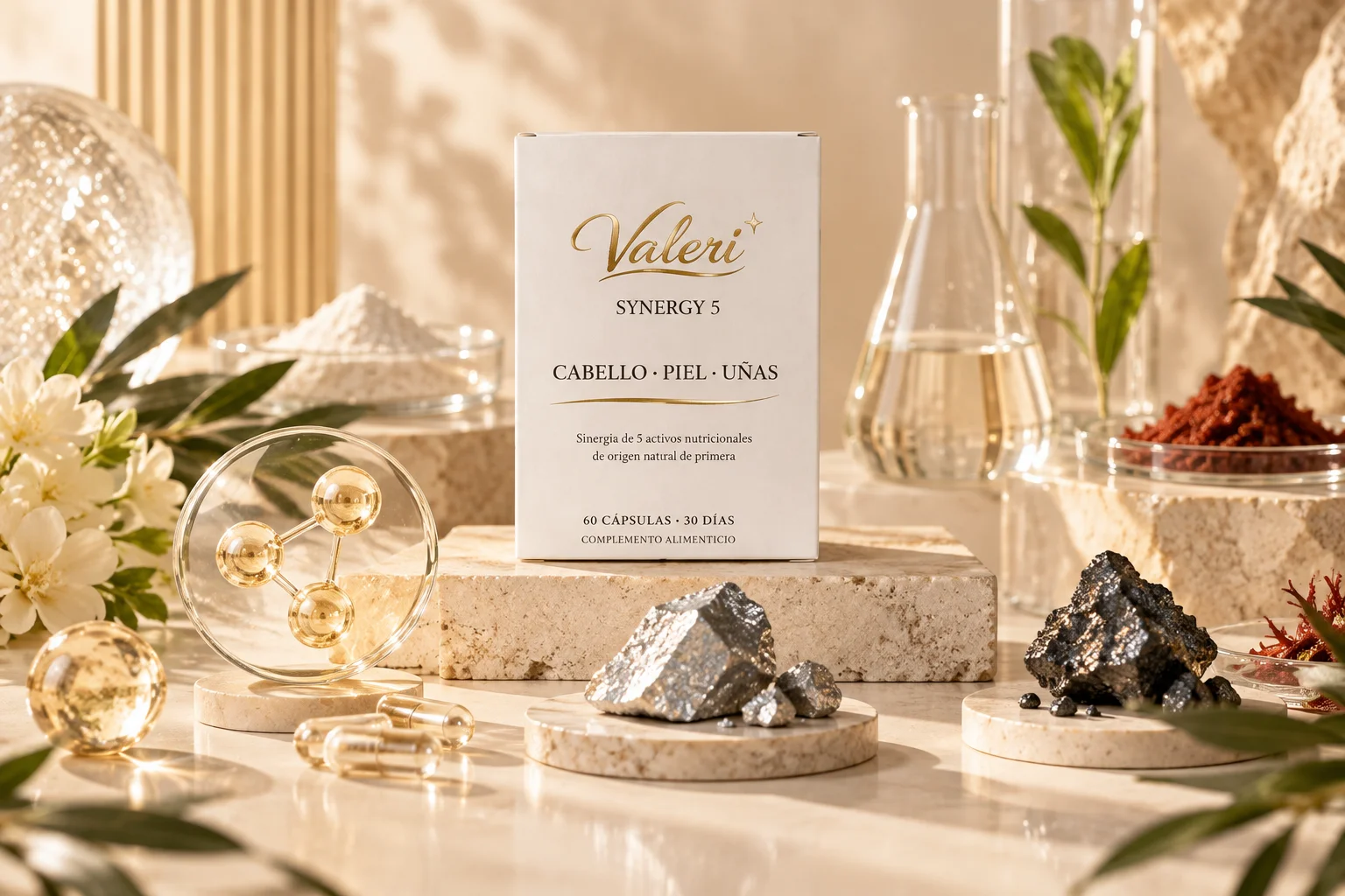 Valéri SYNERGY 5 con biotina, zinc y selenio dentro de su fórmula de diez ingredientes